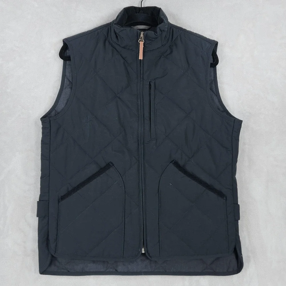 J.Crew Sussex Vest Mens Small Blue Quilted PrimaLoft Insulated Full Zip